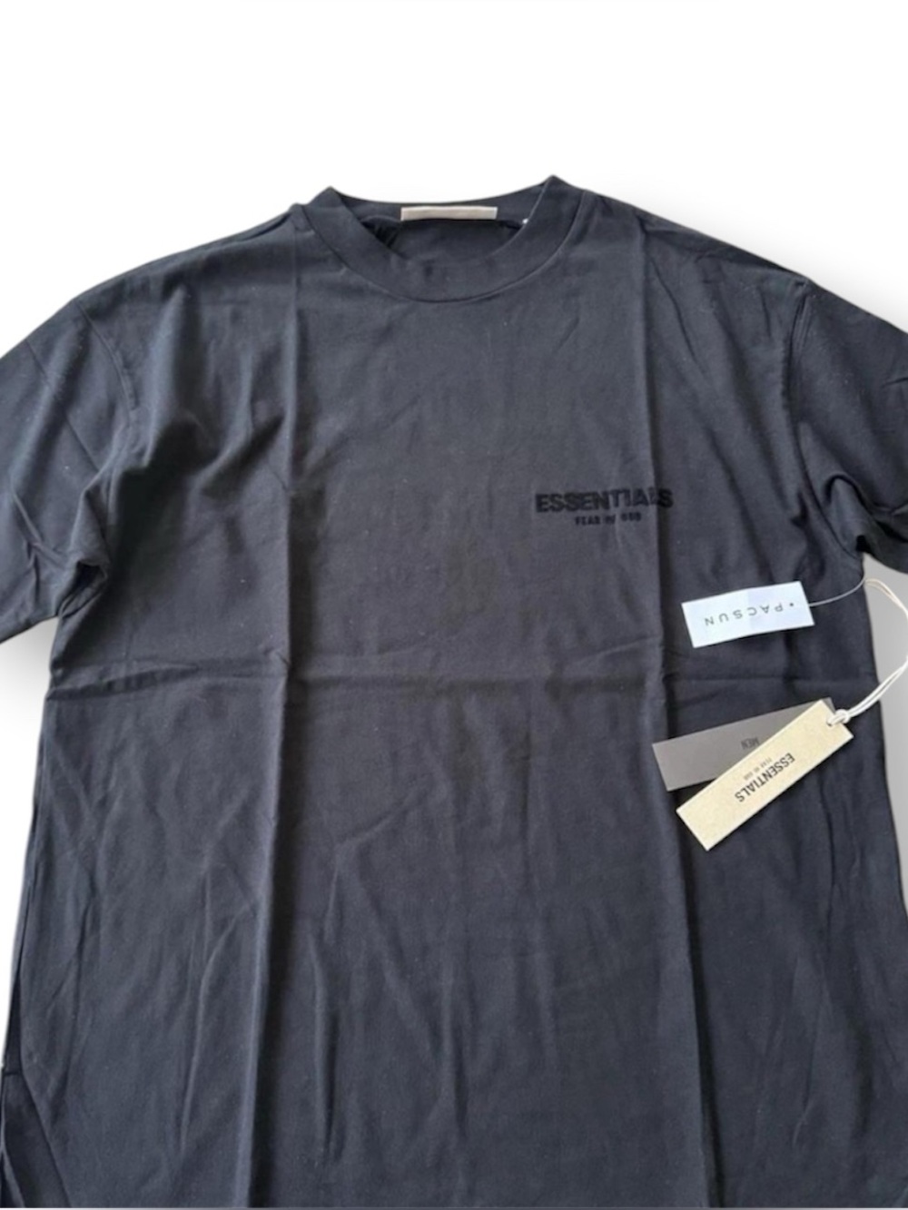 FEAR OF GOD ESSENTIALS Logo Crewneck T-Shirt Men’s SS22 "Stretch Limo" NWT XS